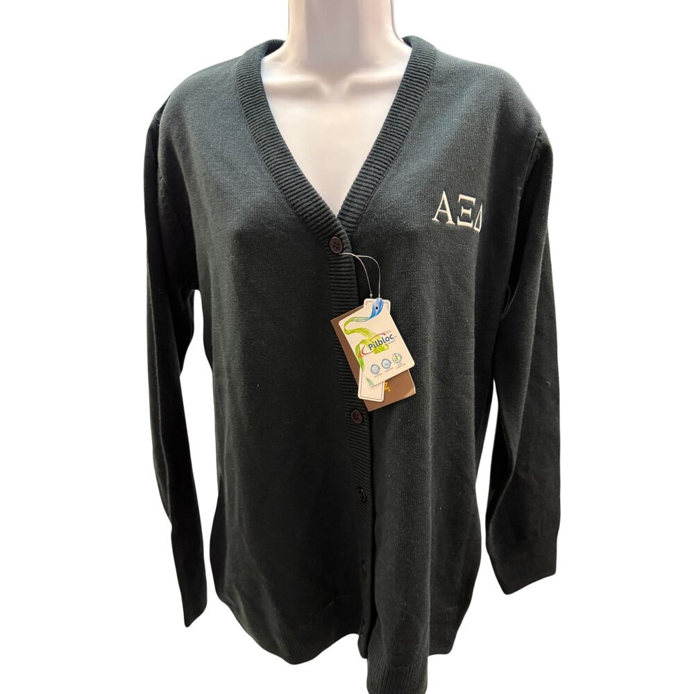 Alpha Xi Delta Sorority cardigan black long sleeve